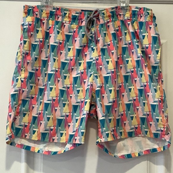 Michael’s Swim Shorts Trunks Size Extra Large Colorful Sailboats Made In USA - Picture 1 of 10